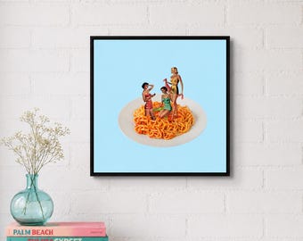 girl dinner art print (digital download)