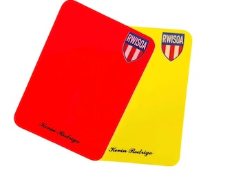 Referee Cards |  Custom Personalized Referee Cards |  Custom Personalized  Yellow Red Cards | Personalized Referee Cards | Referee Cave Gift