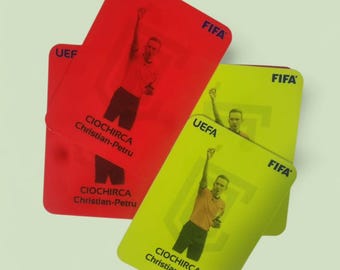 Referee Cards |  Custom Personalized Referee Cards |  Custom Personalized  Yellow Red Cards | Personalized Referee Cards | Referee Cave Gift