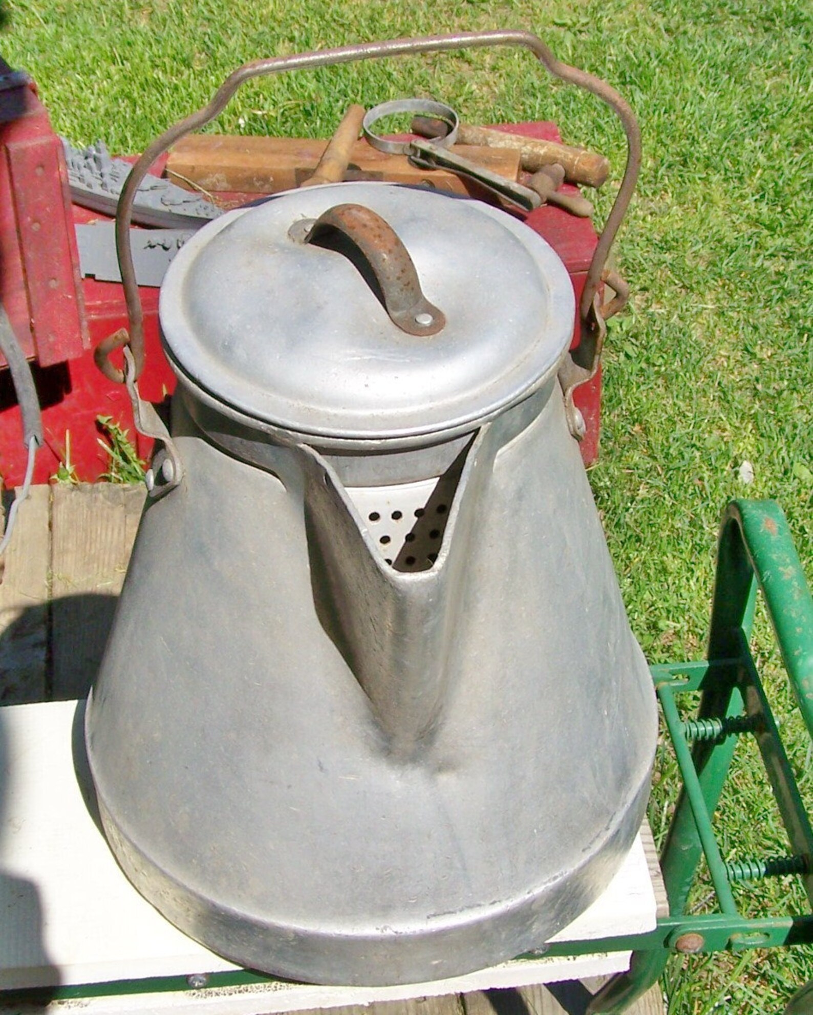 Vintage cast aluminum water pot Campfire coffee pot Etsy