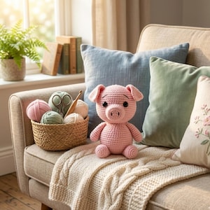 Patrón de cerdo a crochet (PDF), patrón de cerdo amigurumi a crochet, patrón de juguete de crochet para principiantes, tutorial de peluche de cerdo a crochet, amigurumi de animales de granja