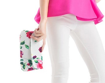 Pink Floral Clutch, Spring Wedding Bridesmaid Gift