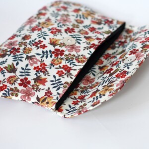 Floral clutch, Bridesmaid gift, bridesmaid clutches, simple cotton clutch, fall wedding clutch image 4
