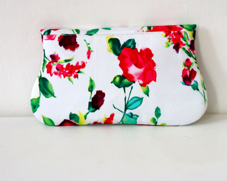 Pink Floral Clutch, spring summer wedding clutch, bridesmaid, clutch, bridesmaid gft image 4