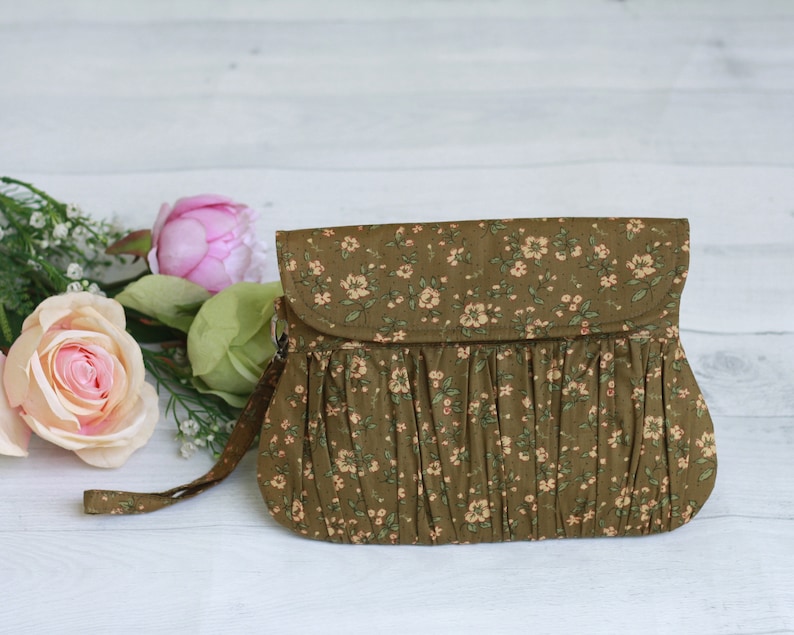 Olive green clutch purse, bridesmaid gift, gift for her, bridal purse, bridal clutch, olive clutch, clutches, bridesmaid gift image 1