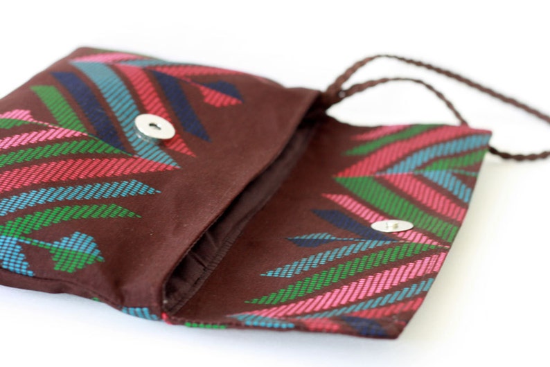 Tribal Envelope Clutch, Brown Clutch Purse image 5