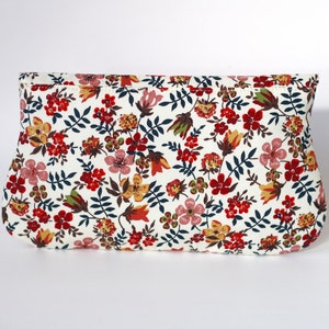 Floral clutch, Bridesmaid gift, bridesmaid clutches, simple cotton clutch, fall wedding clutch image 3