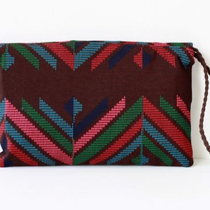 Tribal Envelope Clutch, Brown Clutch Purse image 4