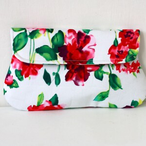 Pink Floral Clutch, spring summer wedding clutch, bridesmaid, clutch, bridesmaid gft image 2