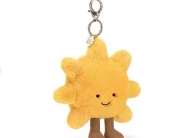 Amuseables breloque de sac soleil Jellycat peluche porte-clés soleil accessoire cadeau