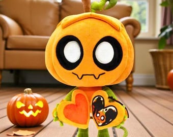 Poupée citrouille en peluche : peluche en forme de cœur, peluche à collectionner