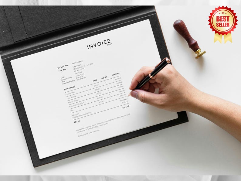 Invoice Digital Sticker Editable Invoice Template – Canva, PDF Billing Form (digital Download ...