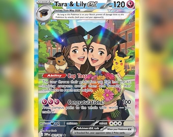 Custom Holographic Pokémon-Style Trading Card – Personalized Graduation Gift, Best Friend Printed Anime Portrait Keepsake 2026