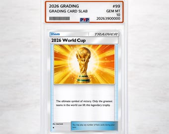2026 World Cup Trophy Collector Card | Holographic Soccer Graded Slab Custom Trading Card | Limited Edition Football Keepsake Gift for Fan