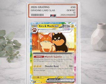 Personalized Pet Graded Card, Anime Style Pet Gift, Custom Your Pet as a Tcg Card Art Portrait, Cat Lover Present, Pet Memorial Trading Card
