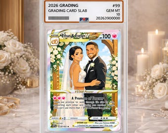 Custom Wedding Relationship Trading Card Holographic, Personalised Couple Wedding Collector Card,  Anniversary Card, Gift for Wife & Husband