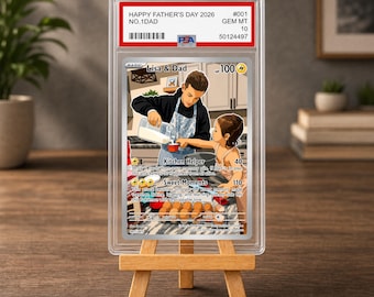 Custom Father's Day Graded Slab Trading Card, Personalized Photo Cards Holographic Gift for Dad, Unique Keepsake & Collectible Gifts