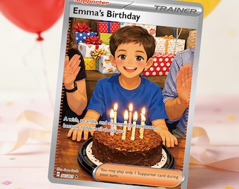 Custom Birthday Trainer Card from Photo | Graded Slab Custom Trading Card | Birthday Surprise | Unique Birthday Gift for Kids (Boys & Girls)