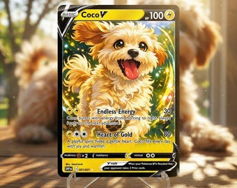 Custom Pet Trading Card | Personalised Dog Cat Holographic Collector Card | Pet Photo Gift | Custom Card | Easter Gifts for Pet Lovers