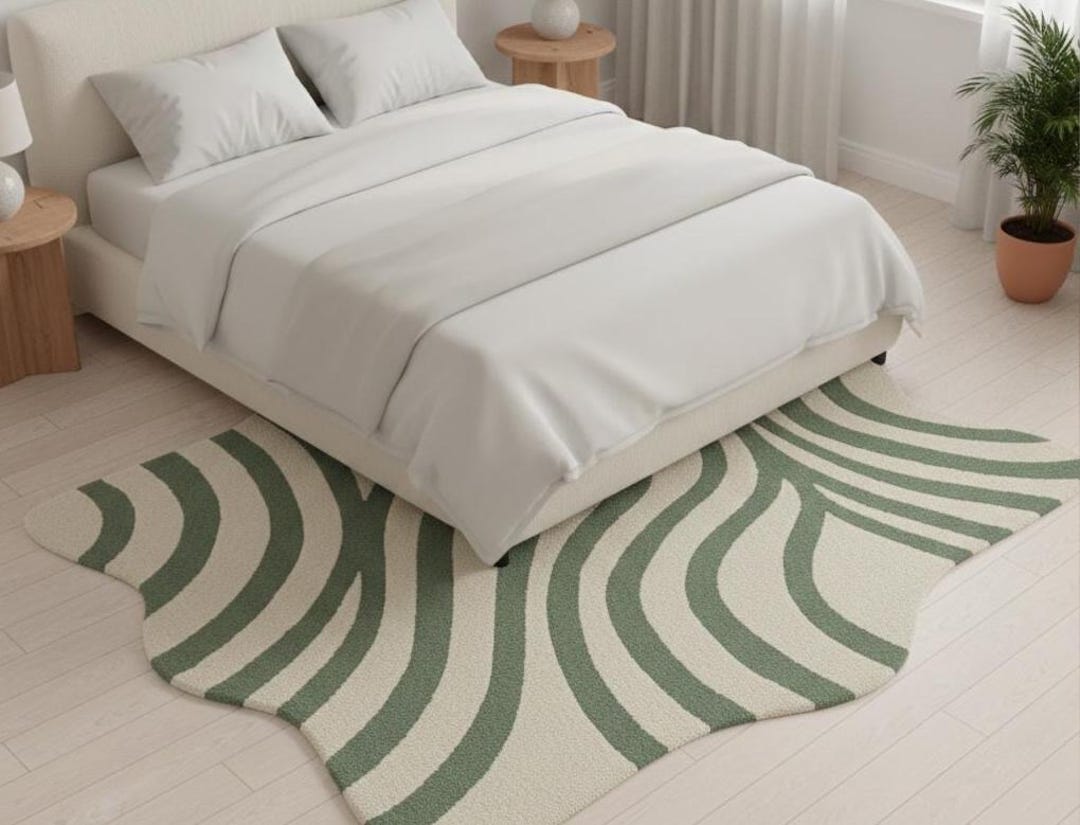 Undulating Small Rugs Sage Green Undulating Waves Top Carpet Hand Taffeta Design Software ...