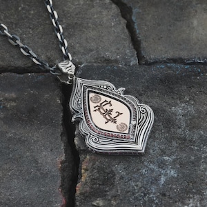 Collana personalizzata a goccia in argento sterling, ciondolo iniziale vintage, gioiello romantico