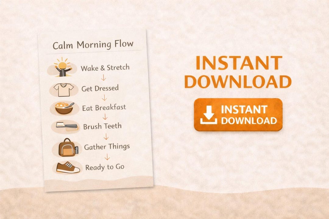 Kids Morning Routine Chart | Visual Schedule, Gentle Flow (digital ...