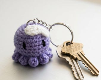 Handgemachte häkeln Oktopus Schlüsselanhänger, Mini Amigurumi Plüsch-Spielzeug-Charme