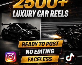 Más de 2500 Reels de coches de lujo para Instagram y TikTok / Contenido de superdeportivos sin rostro / Paquete listo para publicar