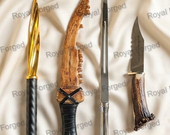 All Supernatural Prop Replica Knife Set - Ruby Demon Knife,Angel Blade, Archangel & First Blade Combo, Gift for Him