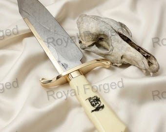 Damascus Bowie Knife Replica | Expendables Movie, Custom Hunting, Collector Blade