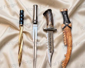 All Supernatural Prop Replica Knife Set - Ruby Demon Knife,Angel Blade, Archangel & First Blade Combo, Gift for Him