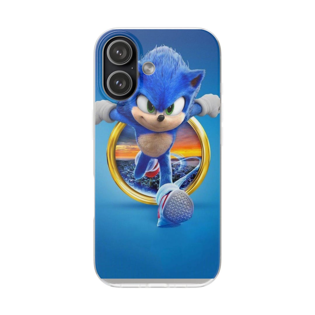 Running Through Rings Sonic the Hedgehog Running Through Ring Flexi Case | Blue Video Game ...