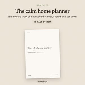 Home Management Planner Printable, Mental Load System — Task Division, Routines, Weekly Reset, English Français Español, A4 US Letter