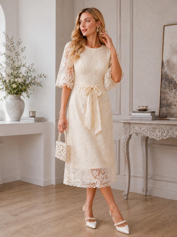 White Lace Midi Dress Women Elegant Floral Ruched Fairy Chic Sleeveless Summer Luxury Vestido