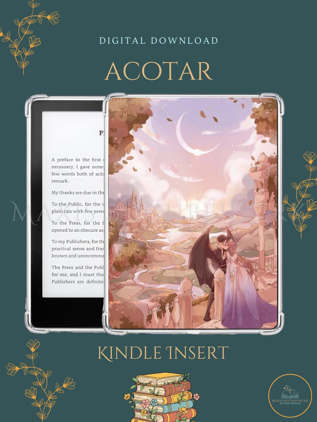 ACOTAR Inspired Kindle Insert | Fae Fantasy Romance Aesthetic | Night ...