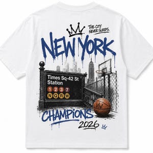 New York Graffiti Basketball T-Shirt | NYC Urban Streetwear Champions Tee