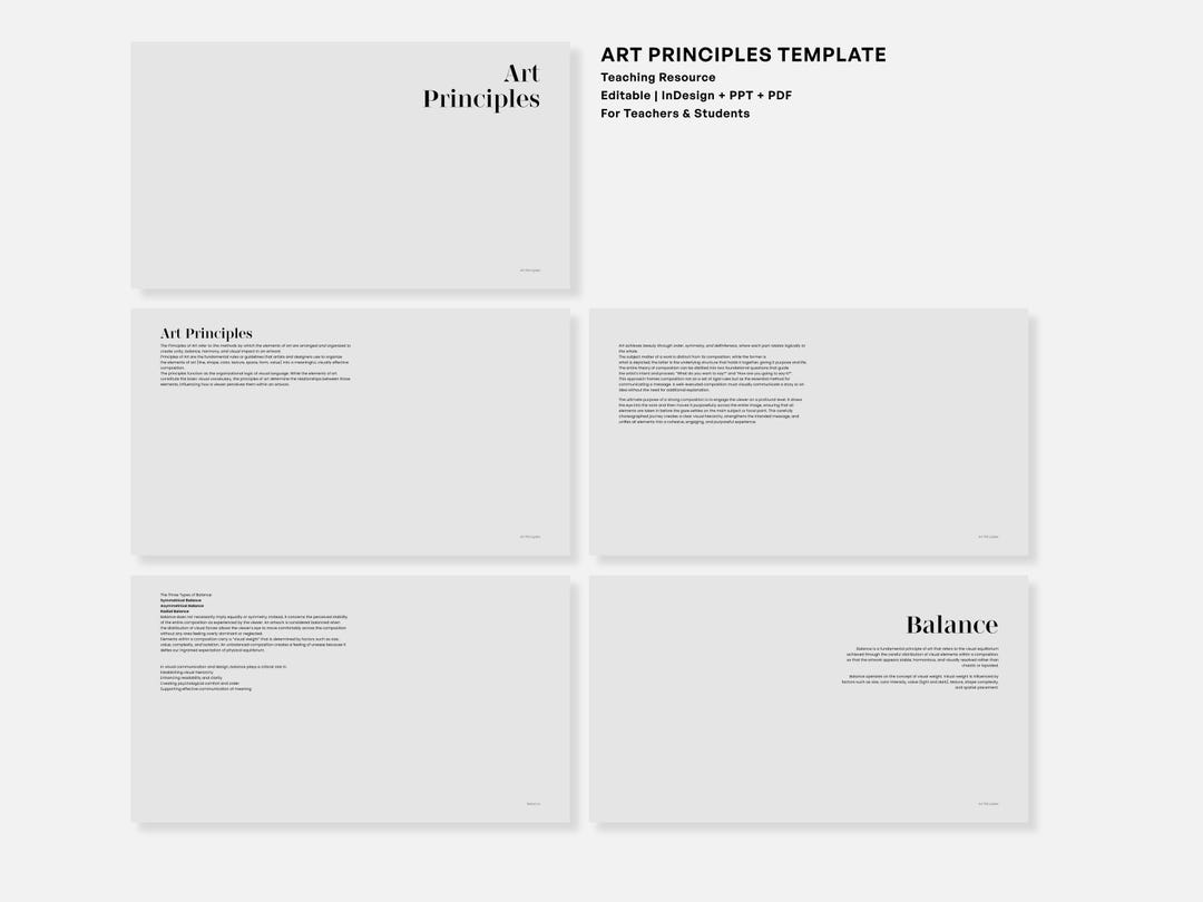 Art Principles Template | Indesign, PPT, PDF Teaching Resource - Etsy