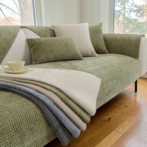 Chic Pet-Friendly 3-Seater Sofa Cover – Non-Slip Couch Protector, Washable, Solid Color, Durable Pet Hair & Scratch Resistant