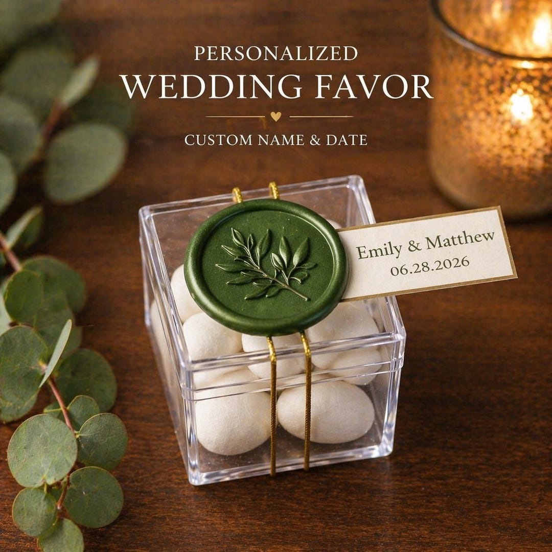 Set of 10 Acrylic Wedding Favor Boxes – Personalized Name & Date ...
