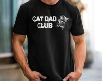 Cat Dad Club Sketch Graphic Tee, Comfort Colors Cat Face Shirt