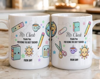 Personalized Teacher Appreciation Mug, Custom Teacher Gift,  Best Teacher Ever Mug, End of Year Teacher Thank You