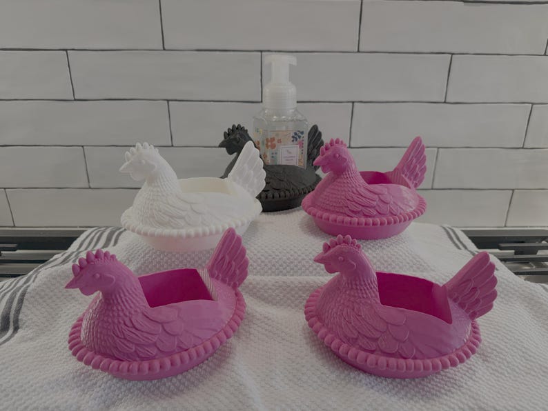 Nesting Hen Style Soap Holder – Farmhouse Sink Decor – 3D Printed bild 4