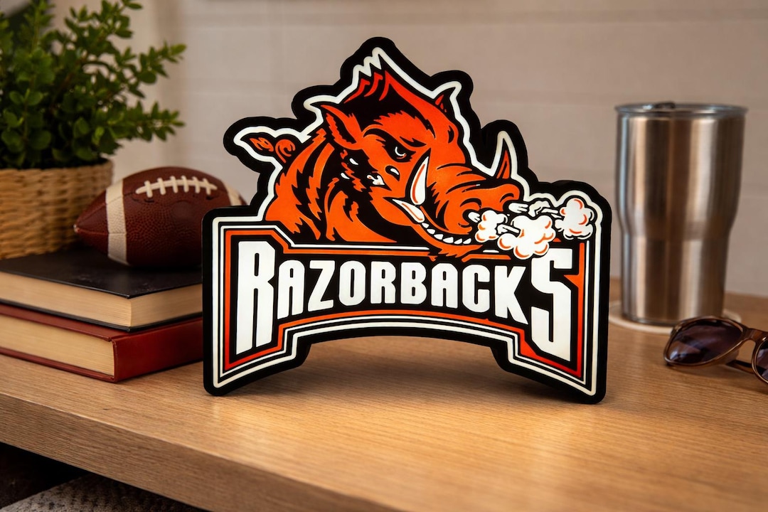 Arkansas Razorback LED Desk Light Box - Custom 3-D Printed! - Etsy