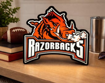 Arkansas Razorback LED Desk Light Box - Custom 3-D printed!