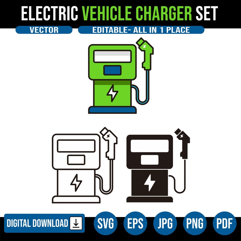 Chargepoint Icon Svg Electric Vehicle Charger SVG | EV Charging Station Icon | Electric Car ...