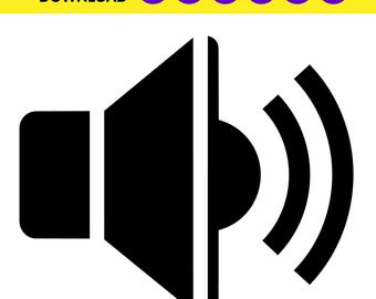 Loudspeaker SVG Volume Icon, Speaker Vector Cut File for Cricut Silhouette, Audio Sound Graphic, Vector Digital Download png jpg pdf eps ai