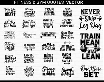 27 Workout svg bundle | Fitness quotes svg | Gym shirt design | Cricut cut files | Gym motivation svg | Workout vector | Quotes typography