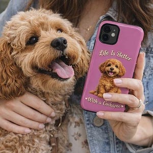 Cockapoo Hund Kunst Handyhülle | Rosarot