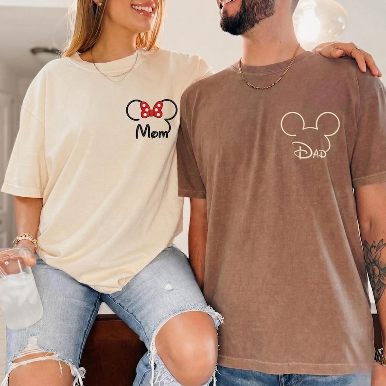 Custom Mickey Dad Mom Shirt, Comfort Colors®, Disneyland Family Trip Tee
