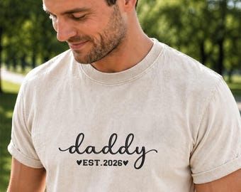 Camiseta bordada para papá, Comfort Colors®, camiseta con nombre personalizado